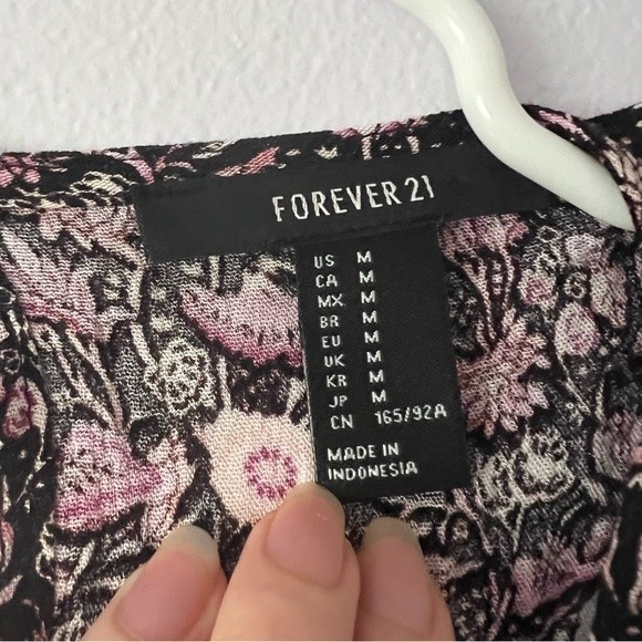 Forever 21 Pink Floral Print Button Down Dress Medium - Picture 10 of 10